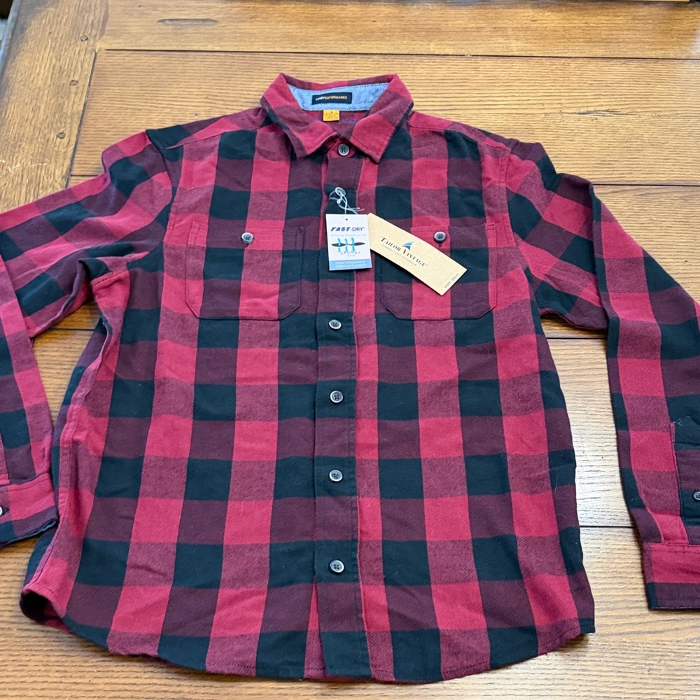 Tailor Vintage Red and Black Checkered Shirt
